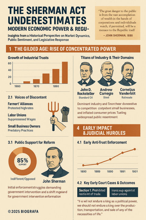 John Sherman of Sherman Antitrust Act Infographic